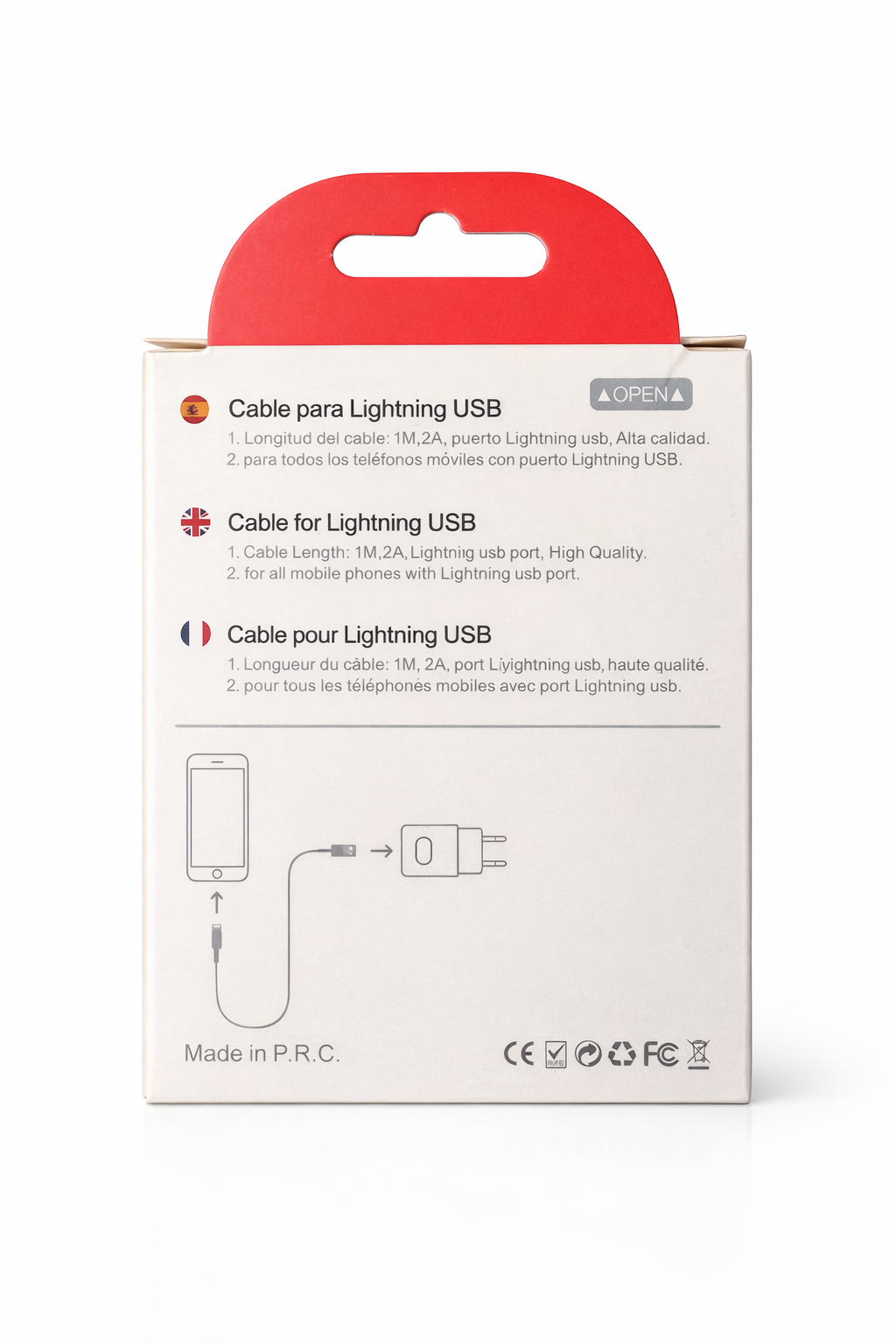 Câble chargeur 1m téléphone iPhone / iPad USB | Lightning qualité supérieur