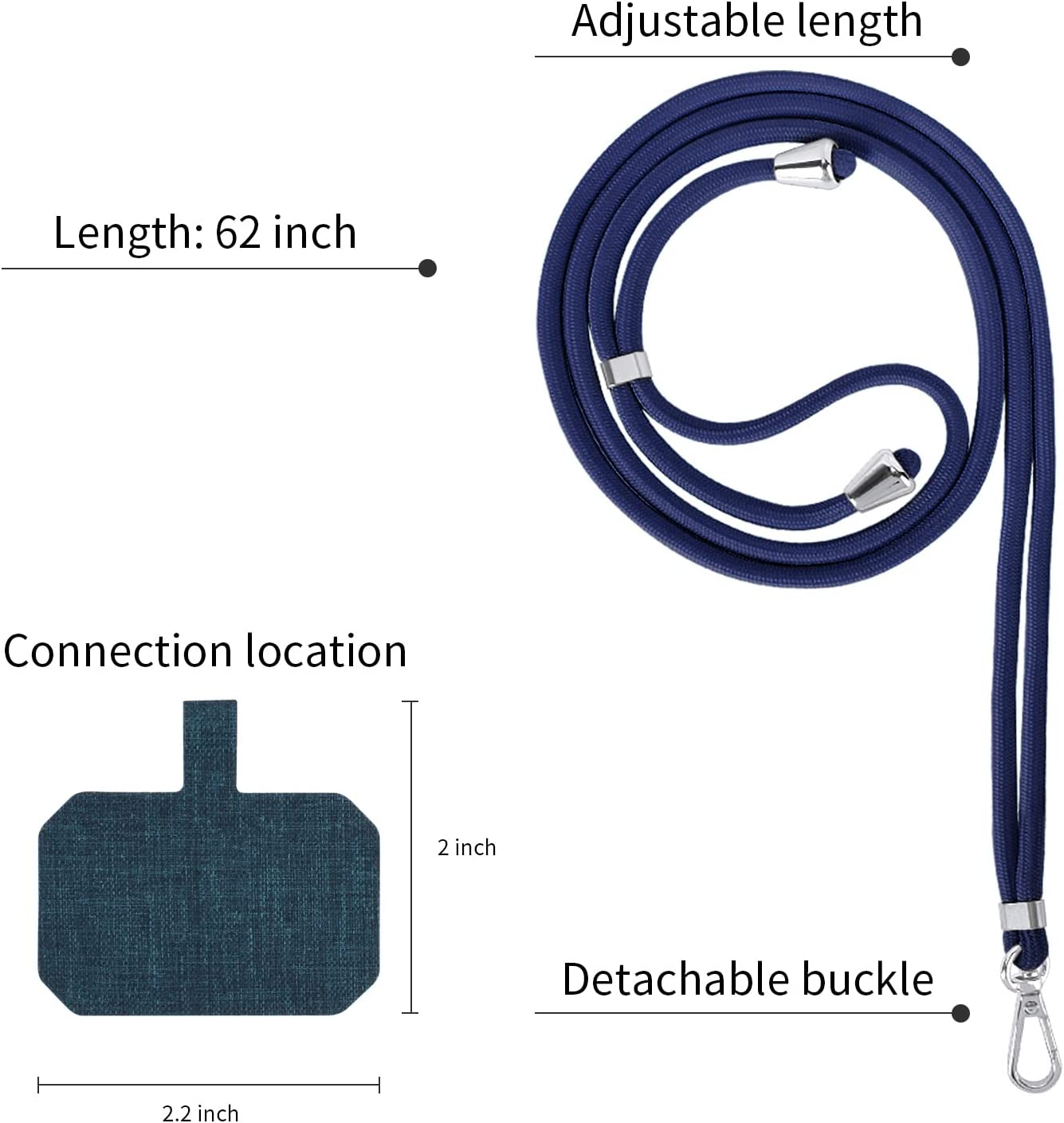 Lanière sangle Cordon Tour de Cou Universel pour téléphone – Mains Libres et Anti-Chute iPhone | Samsung