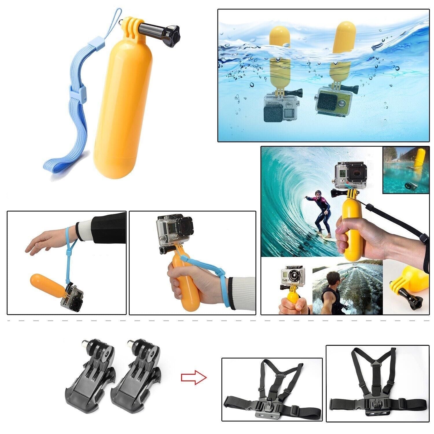 Pack d'accessoires pour caméra GoPro 12en1