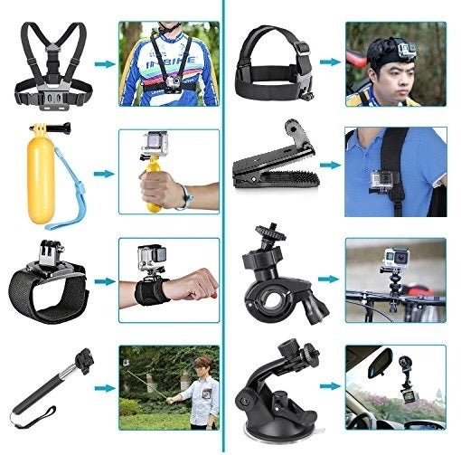 Pack d'accessoires pour caméra GoPro 12en1