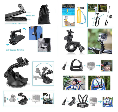 Pack d'accessoires pour caméra GoPro 12en1